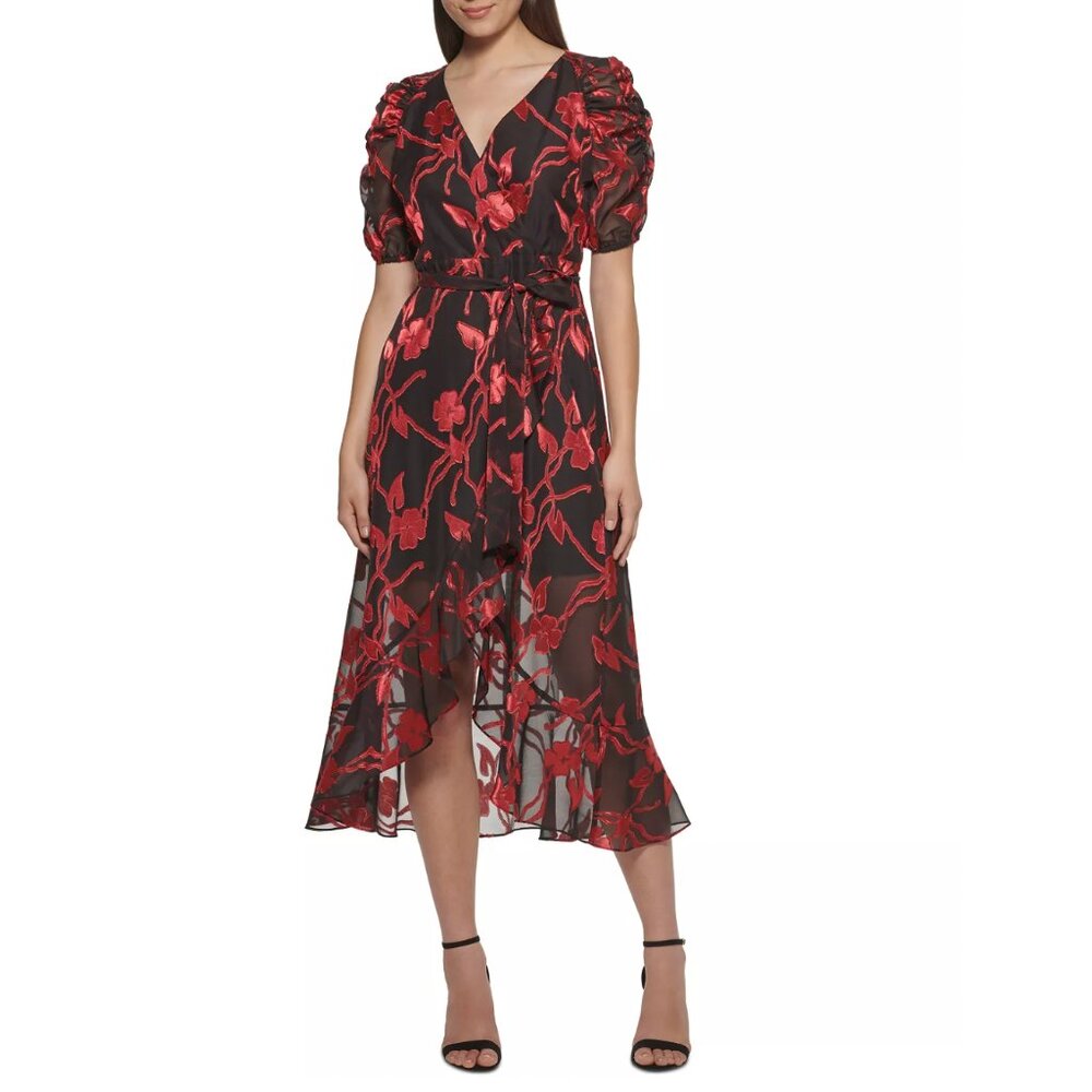 NWT Kensie Burnout Chiffon Midi Dress Size 4